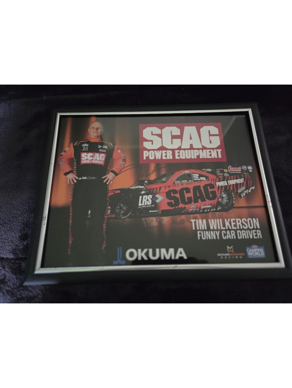 Tim Wilkerson SCAG Power Equipment Funny Car NHRA Autographed Framed Picture